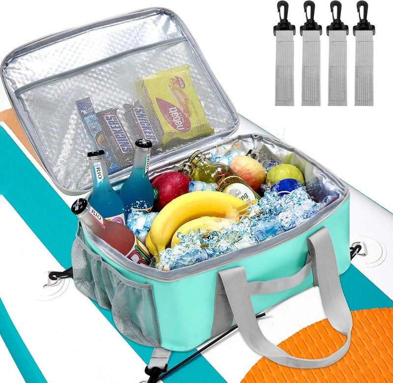 Karltion Paddle Board Cooler Bag, Waterproof Portable Deck Bag with Top Mesh Pocket,Kayak Cooler Bag with Side Pouches for Water Bottles,Inflatable Paddle Board Accessories Coolers for Sup, Kayak - Image 1